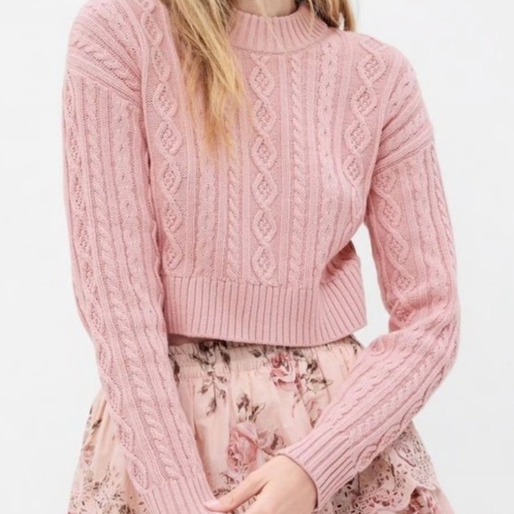 LoveShackFancy x Gap pink sweater NWT - Picture 2 of 2